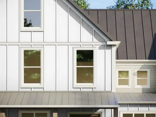 Modern house with HardiePanel® Vertical Siding for a bold, contemporary design, perfect for Nebraska's harsh weather.